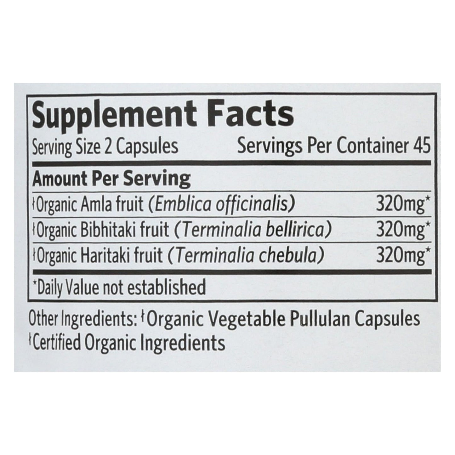 Organic India Triphala Supplement, 90 Vcaps