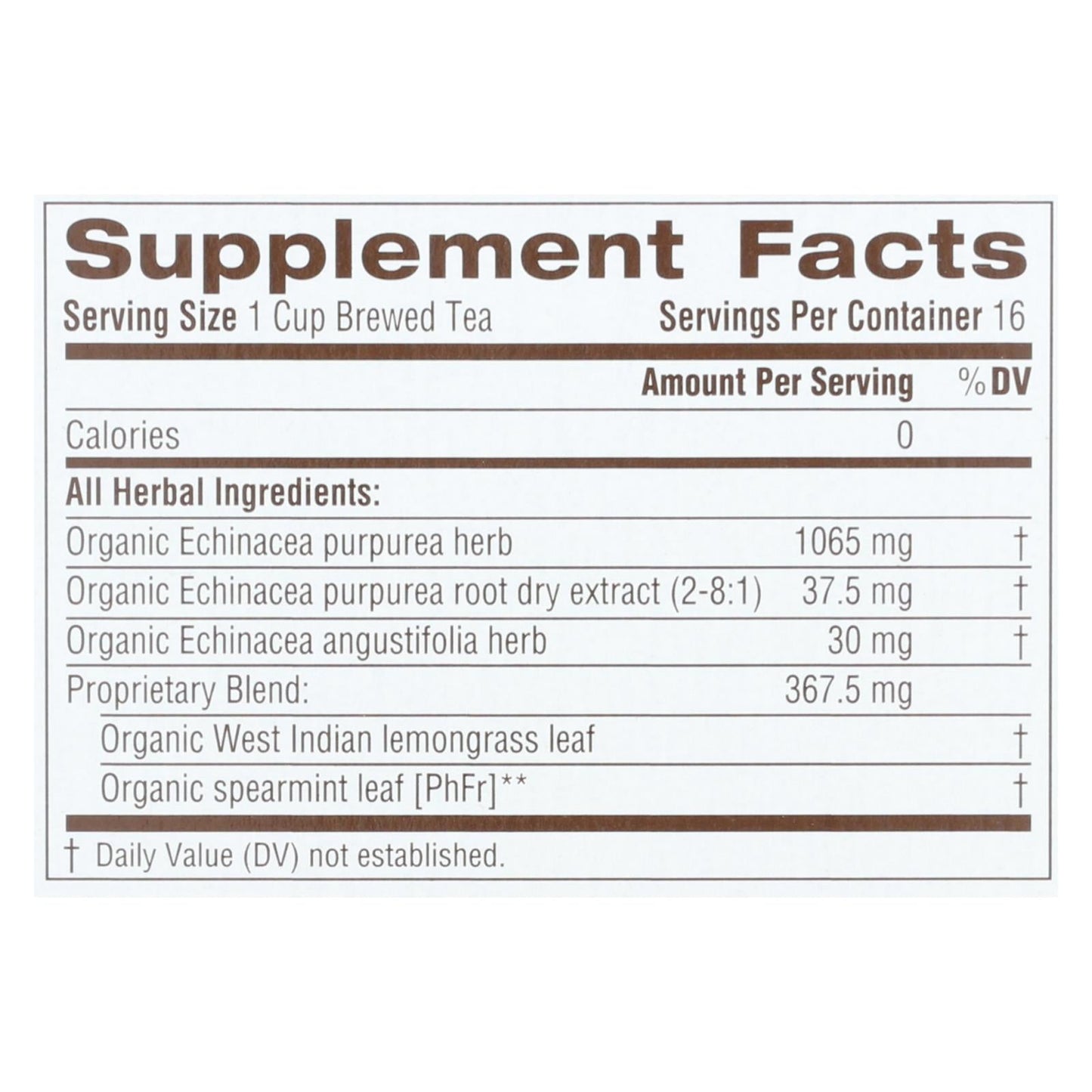 Traditional Medicinals Organic Echinacea Plus Herbal Tea (Pack of 6 - 16 Tea Bags)