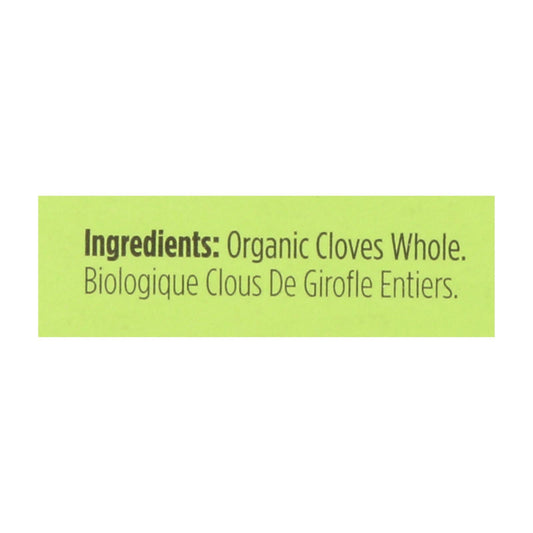 Spicely Organics Whole Organic Cloves (Pack of 6 - 0.15 Oz.)