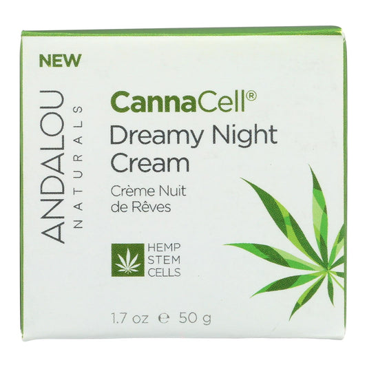 Andalou Naturals Cannacell Dreamy Night Cream for Rejuvenated Skin, 1.7 Oz.