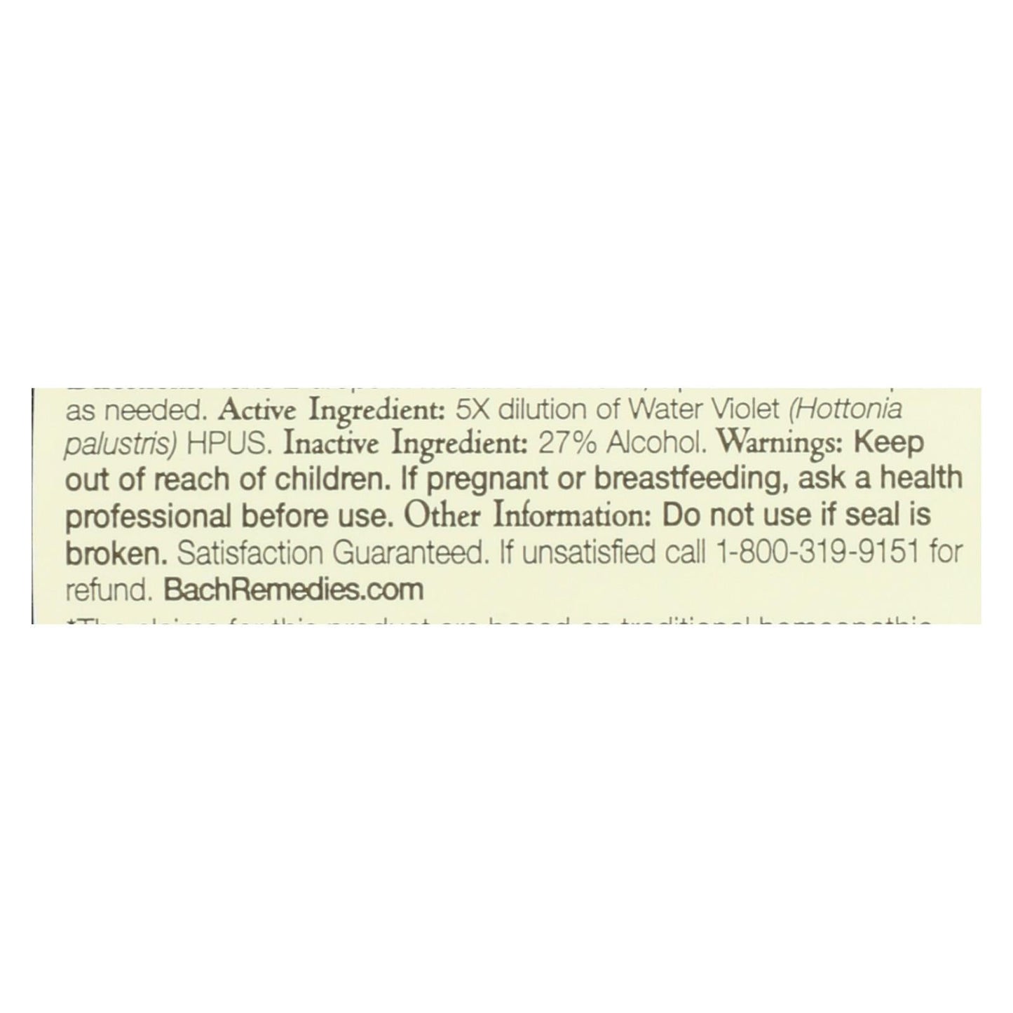Bach Flower Remedies Water Violet Essence - 0.7 Fl Oz