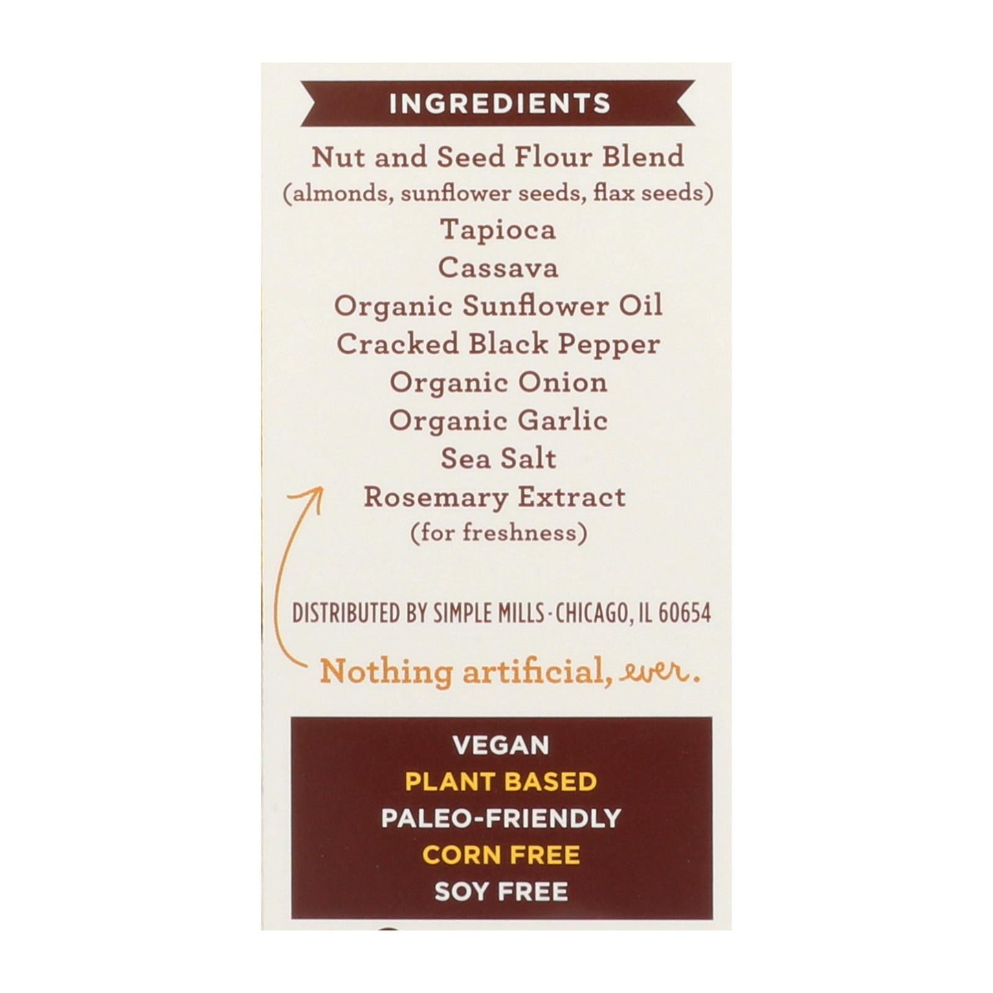 Simple Mills Cracked Black Pepper Almond Flour Crackers Case of 6 4.25 Oz