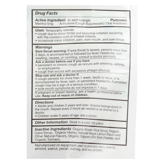 Quantum Research Organic Cough Relief Lozenges: Meyer Lemon & Honey (18-Lozenge Pack)