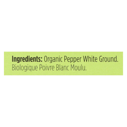 Spicely Organics White Peppercorn Ground, 0.45 Oz (Pack of 6)