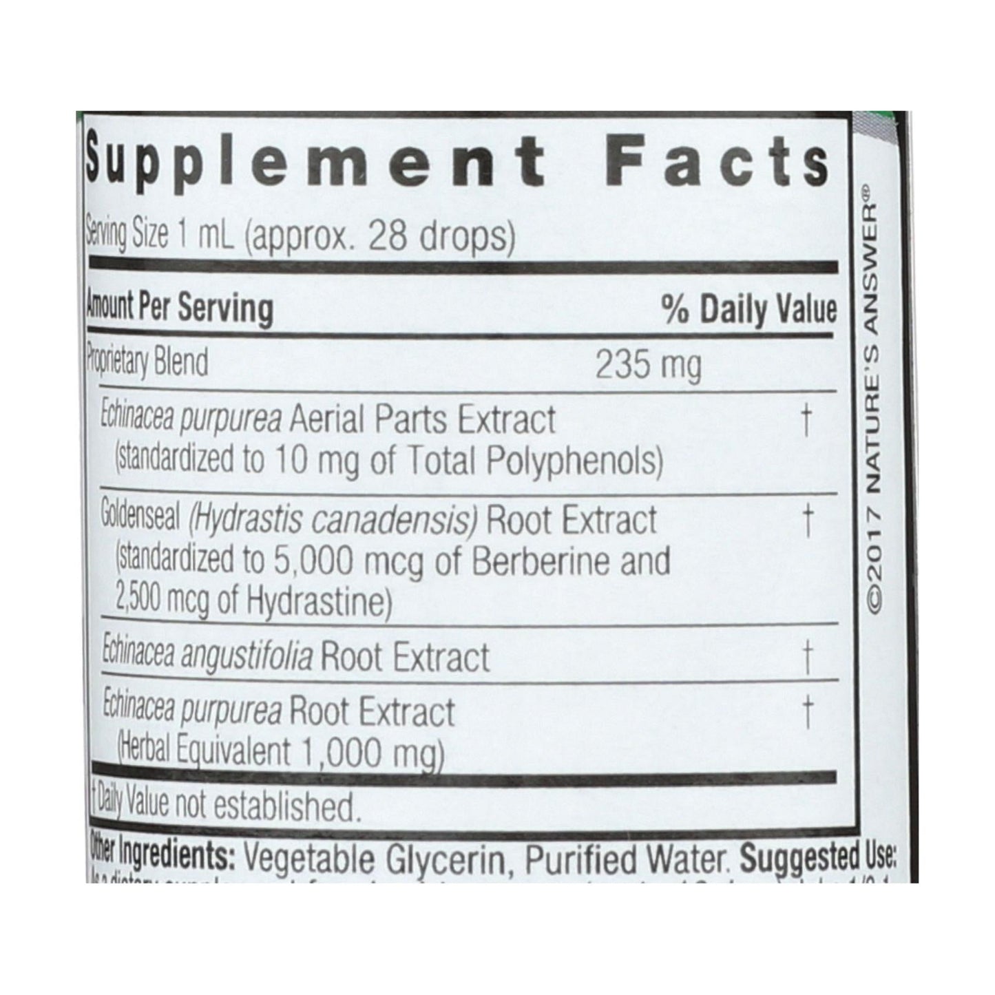 Nature's Answer Echinacea Goldenseal Extract: Immune Support