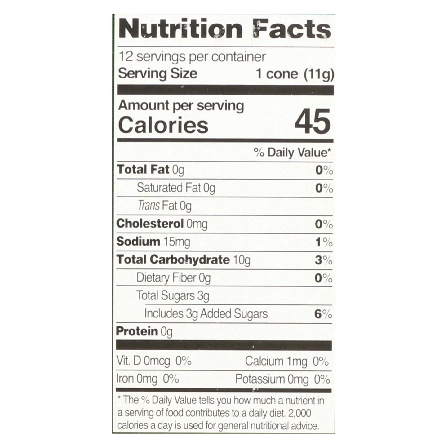 Let's Do Gluten Free Sugar Ice Cream Cones, Case of 12, 4.6 Oz Each