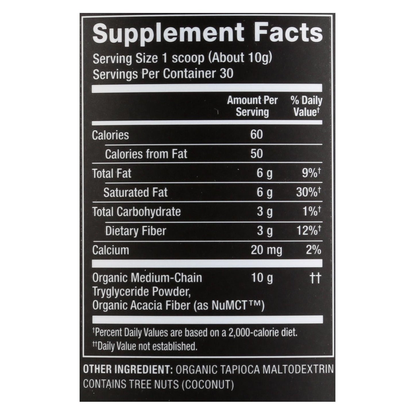 Nutiva MCT Powder: Pure MCTs for Enhanced Energy and Metabolism - 10.6 Oz