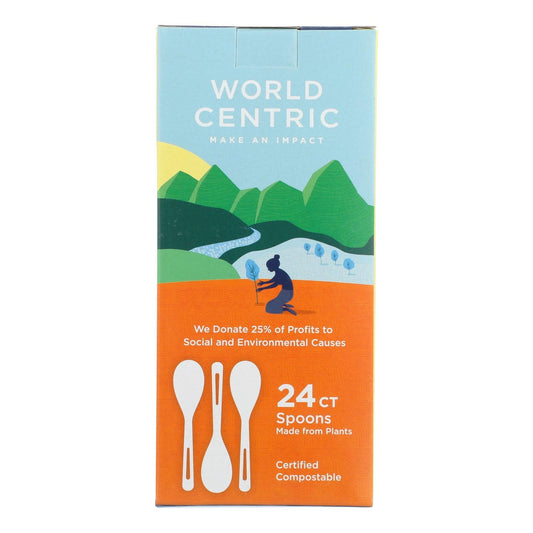 World Centric Premium Compostable Cornstarch Spoons - 288 Count