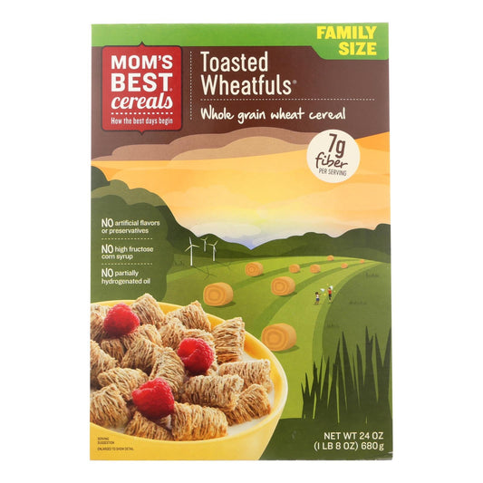 Mom's Best Naturals Wheat-fuls Toasted Wholegrain Cereal, 24 Oz. Box (Pack of 12)