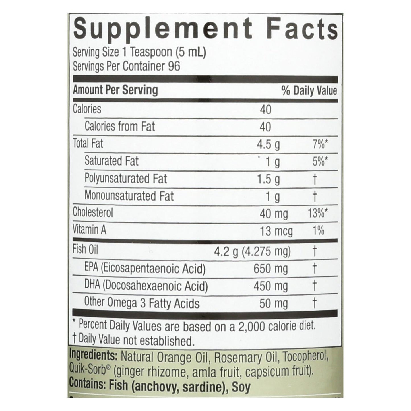 Nature's Answer - Omega-3 Fish Oil, 16 Fl Oz.