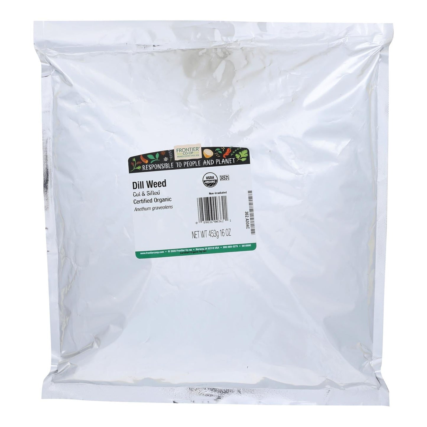 Frontier Herb - Organic - Dill Weed, 1 lb (Cut and Sifted)