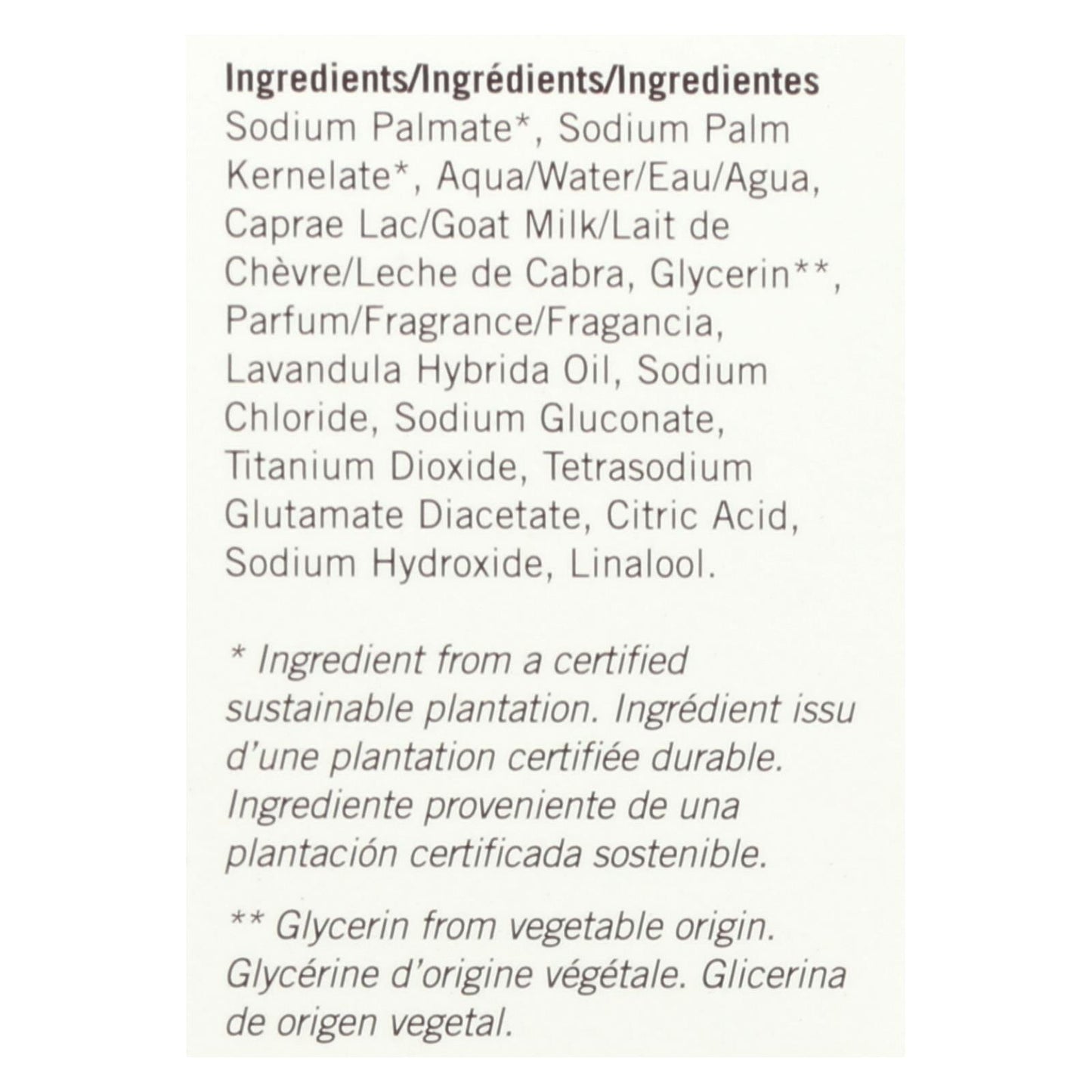 Nature By Canus Goats Milk Lavender Oil Bar Soap 5 Oz.