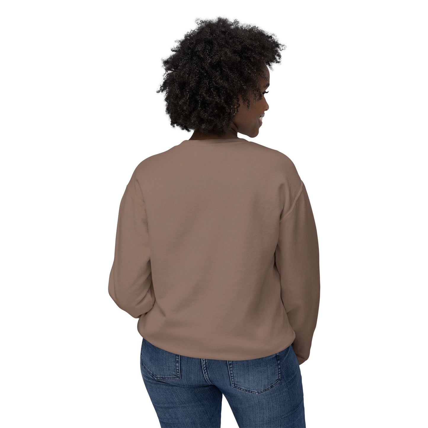 SW-105BRN-24 Unisex Lightweight Crewneck Espresso Color Sweatshirt