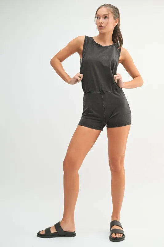 MONO B Mineral Wash Vintage Romper