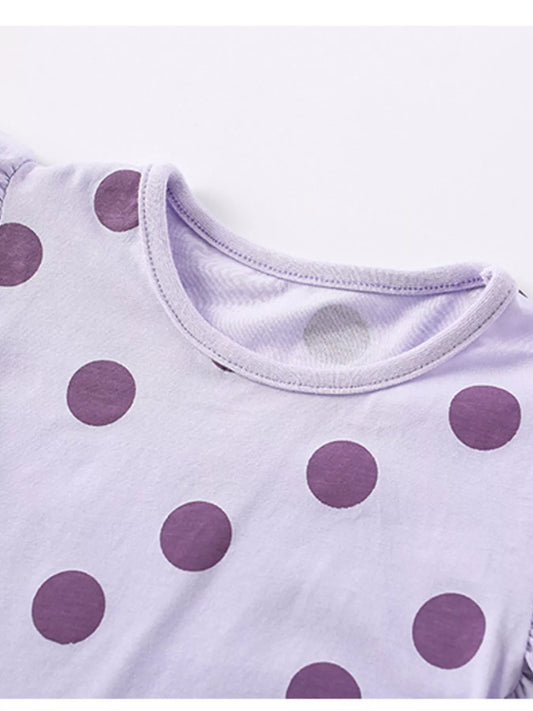 Children's Polka Dot Ruffle Sleeve Top & Shorts Set