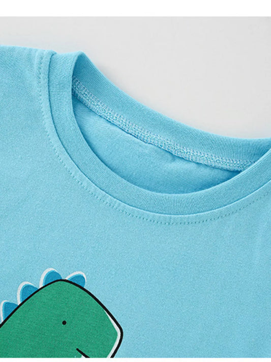 Children's Cute Dinosaur Graphic Short Sleeve T-Shirt