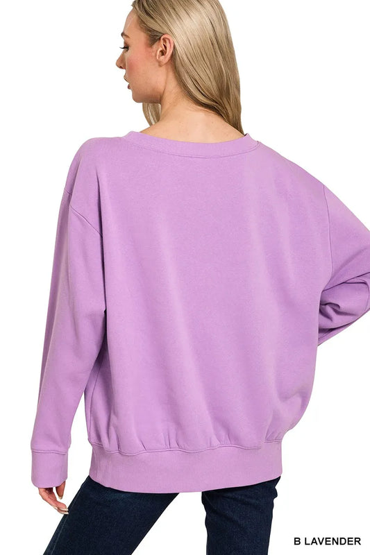 Zenana Fleece Boat Neck Sweatshirt