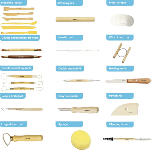 Mont Marte Pottery Tool Set Signature 23pc, Clay, Polymer, Ceramic Sculptures