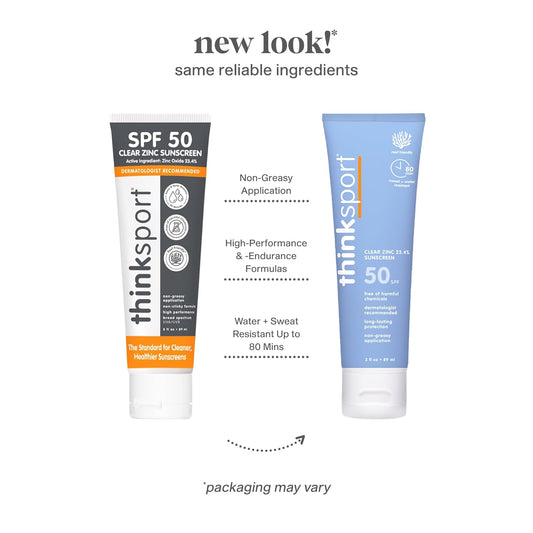 Thinksport Sunscreen Clear Zinc SPF 50 - 3 Fl. Oz.