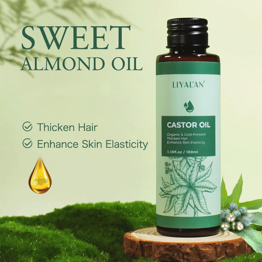 LIYALAN Organic Castor Oil Skin & Hair Repair