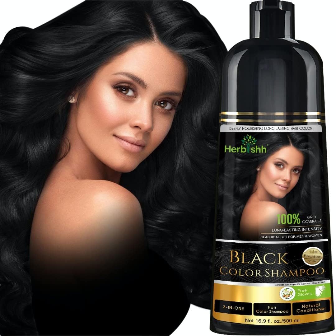 HERBISHH 3-in-1 Hair Color Shampoo for Gray Hair