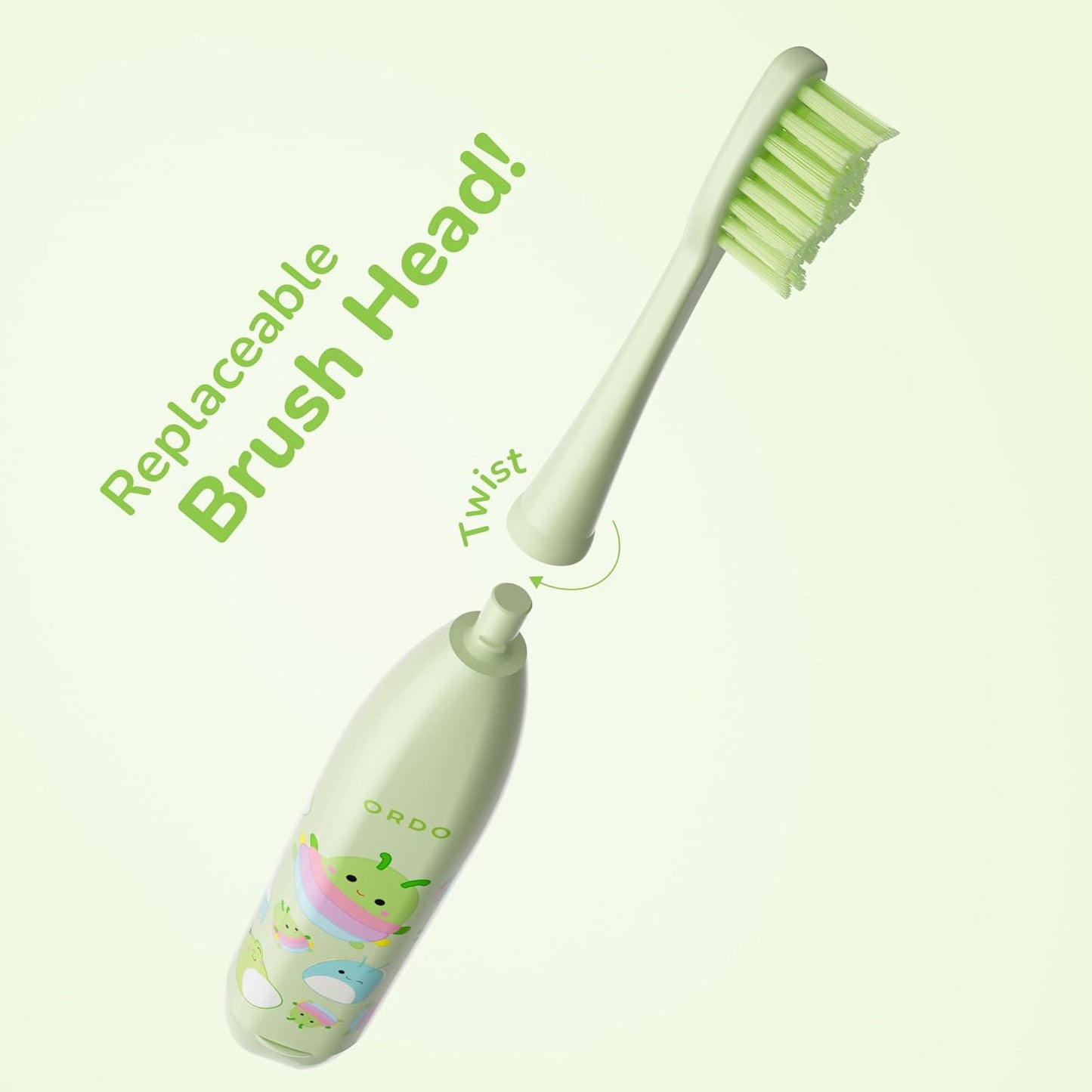 ORDO Squishmallows Toothbrush, Sonic Battery Toothbrushes for Kids