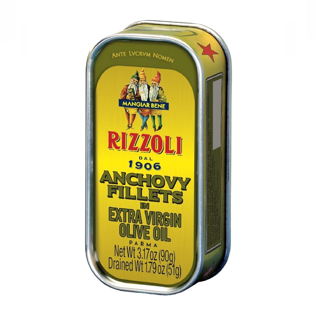 Rizzoli Anchovy Fillets in Olive Oil, 3.17 oz (Pack of 12) - Italian Specialty Food