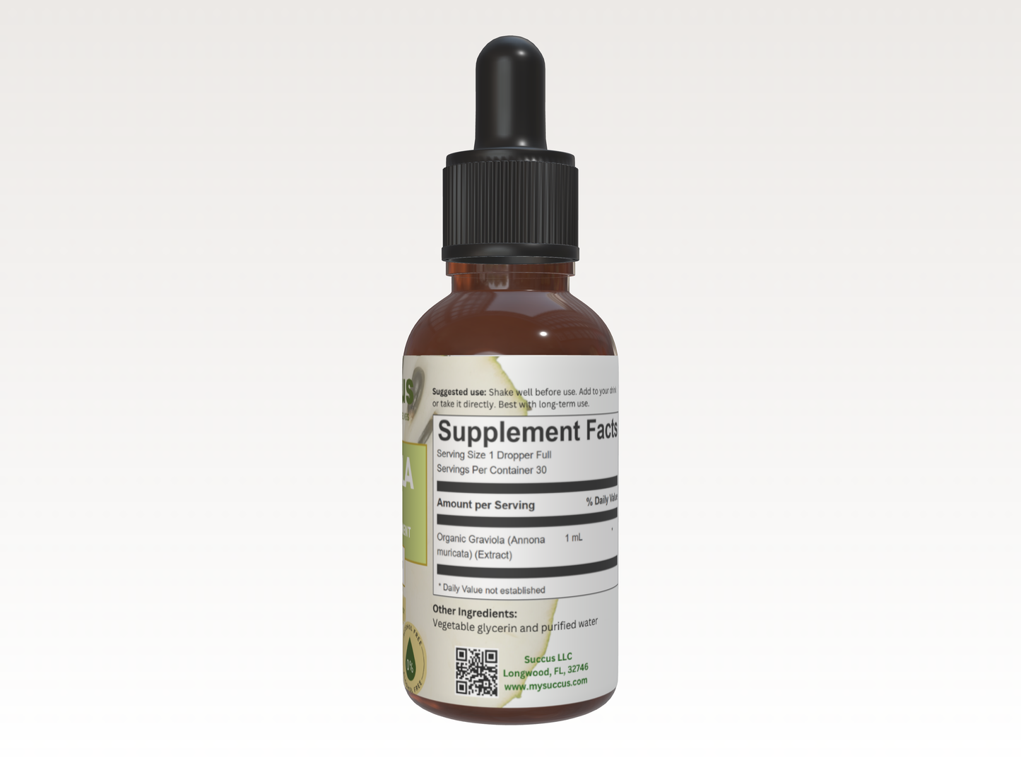 Soursop Tincture | Immune System (High Potency) | Alcohol Free | 1 fl oz