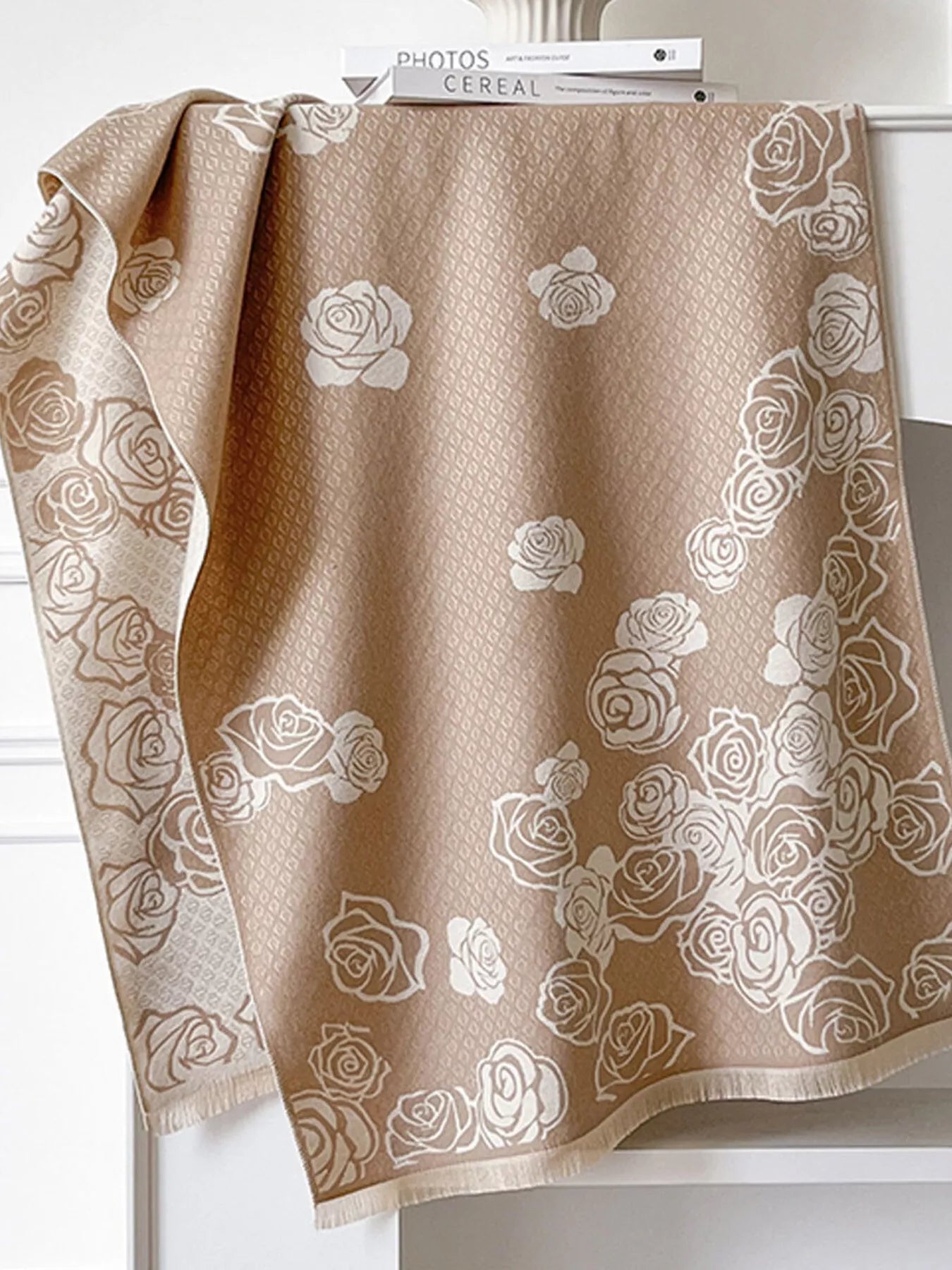 Rose Pattern Warm Scarf