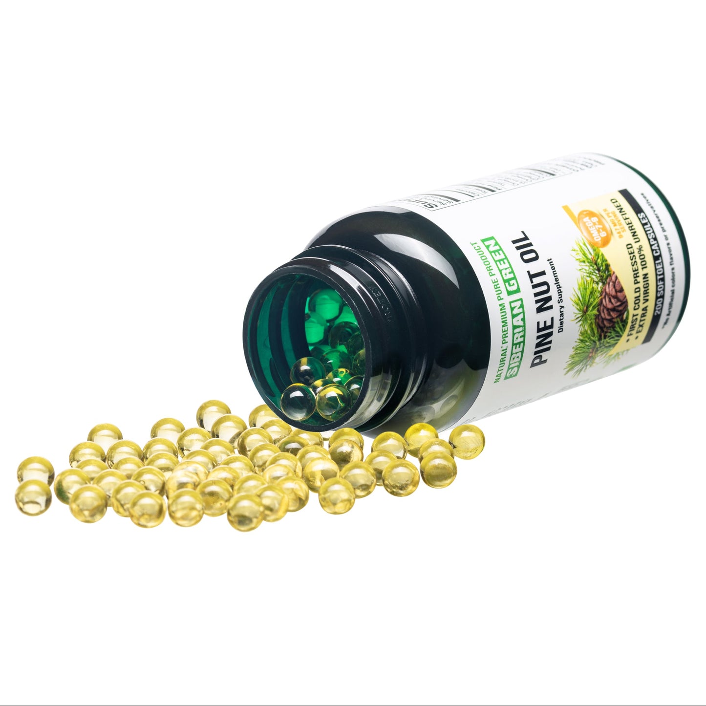 Siberian Green Pine Nut Oil Capsules – 200 Softgels