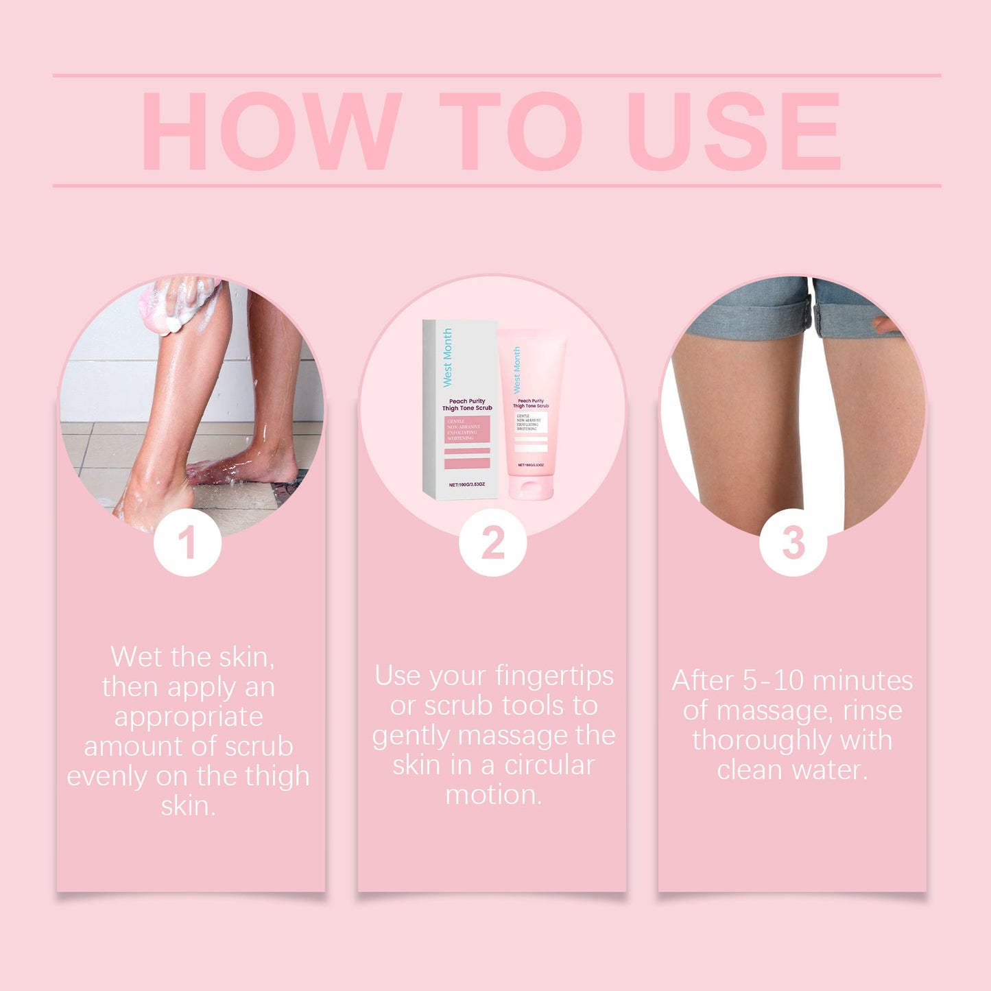 West&Month Body Care Scrub, Repair Arm Body Skin Brightening Massage Treatment Scrub