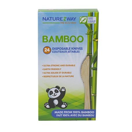 Naturezway Disposable Bamboo Knives 24-Count