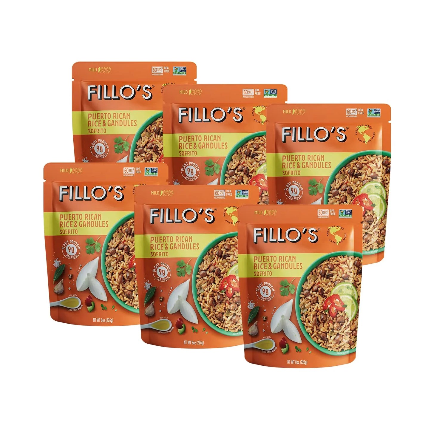 Fillo's Rice and Gandules 8 oz Can, Case of 6