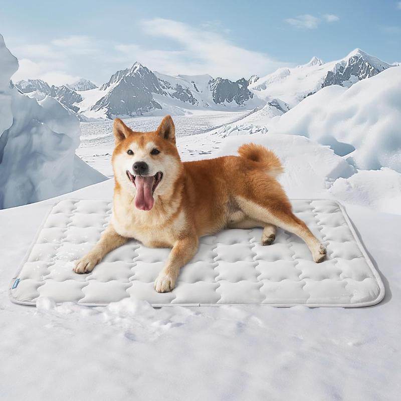 Bedsure Dog Cooling Mat – Washable Summer Crate Pad for Large Dogs (Up to 50 lbs), Non-Slip, Portable, QMAX>0.5 Cooling Tech