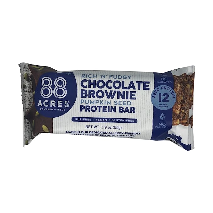 88 Acres - Protein Bar Dark Chocolate Brownie (9 Bars x 1.9 Oz)