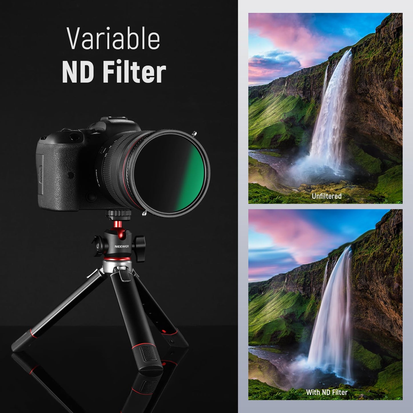 NEEWER 2 in 1 58mm Variable ND Filter ND2-ND32&CPL Circular Polarizer Filter