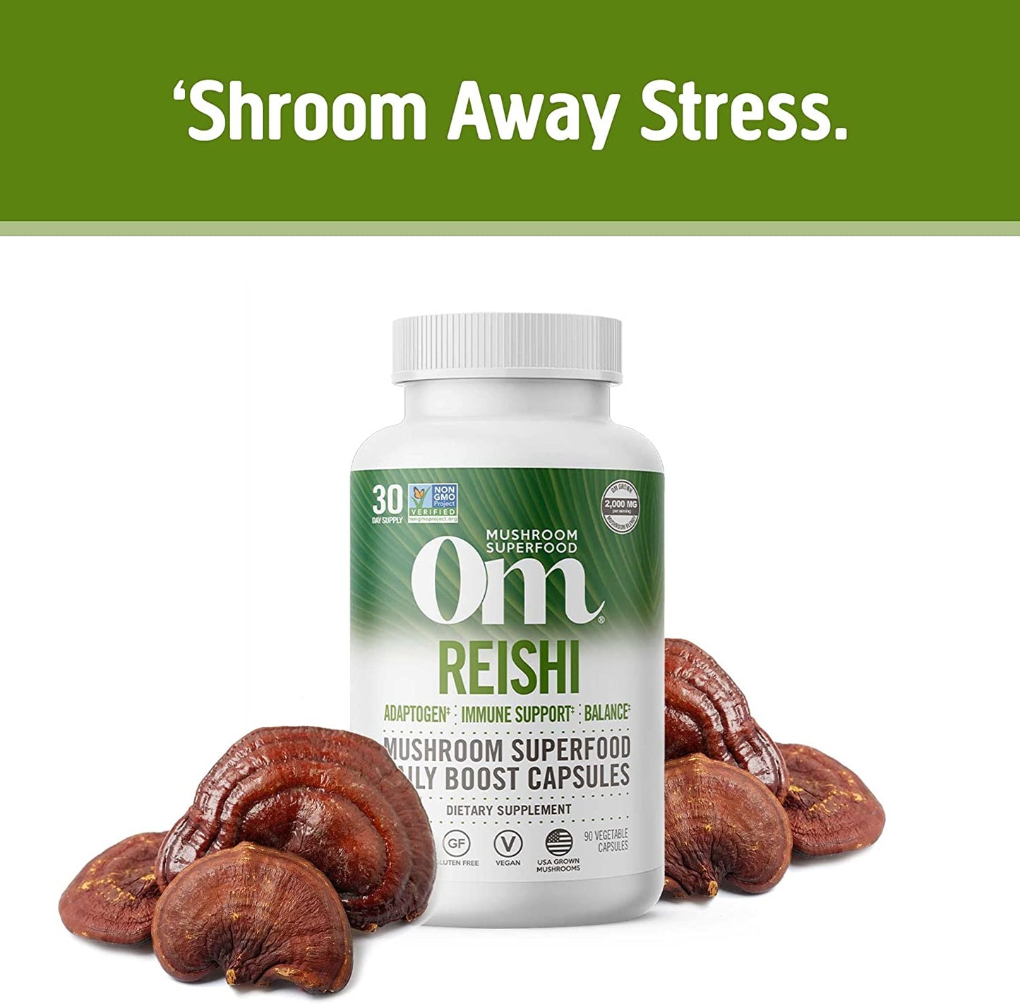 Om Mushroom Superfood Reishi Capsules, 90 Count