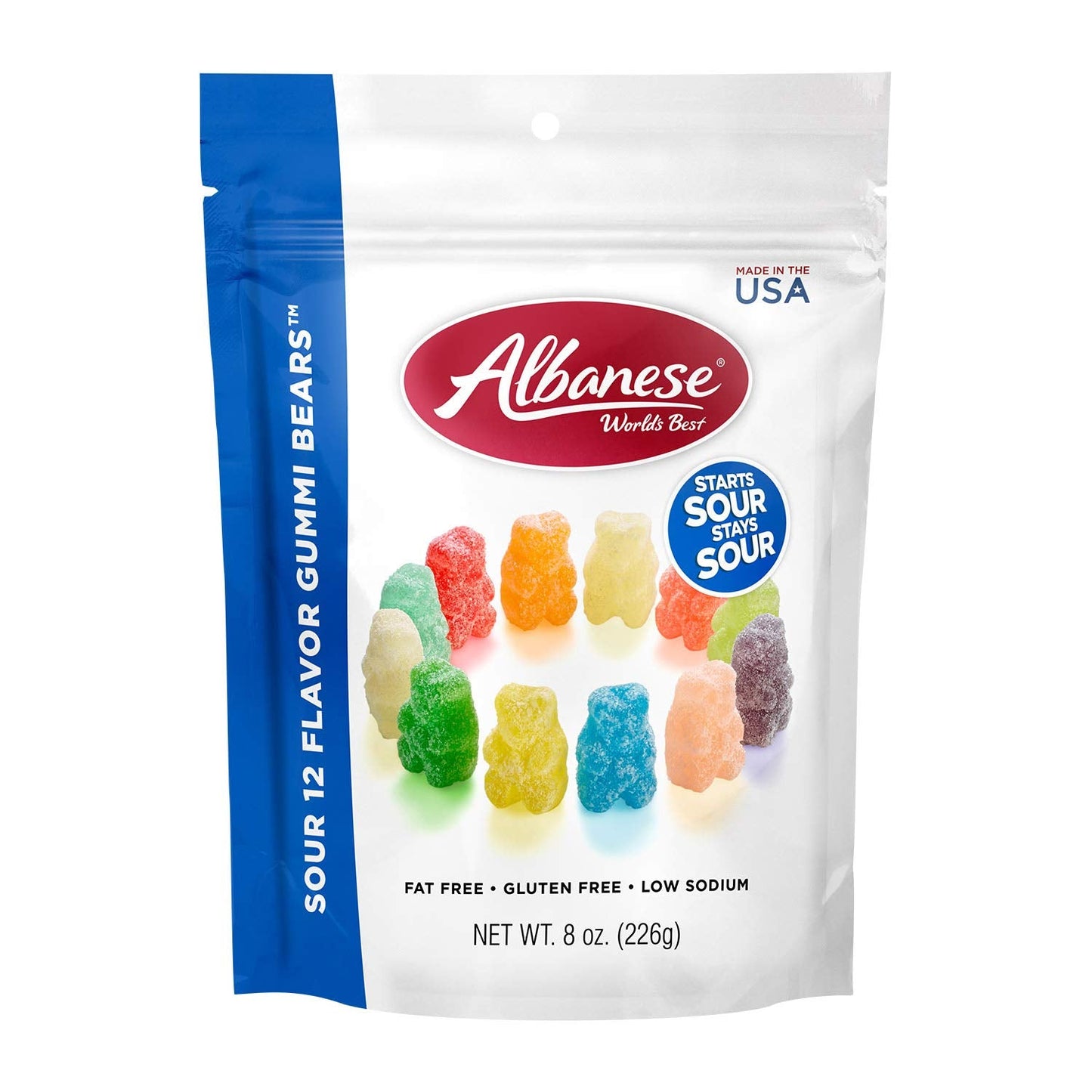 Albanese - Sour Gummi Bears, 8 oz (Pack of 6) - Sour, Fruity, Gluten-Free