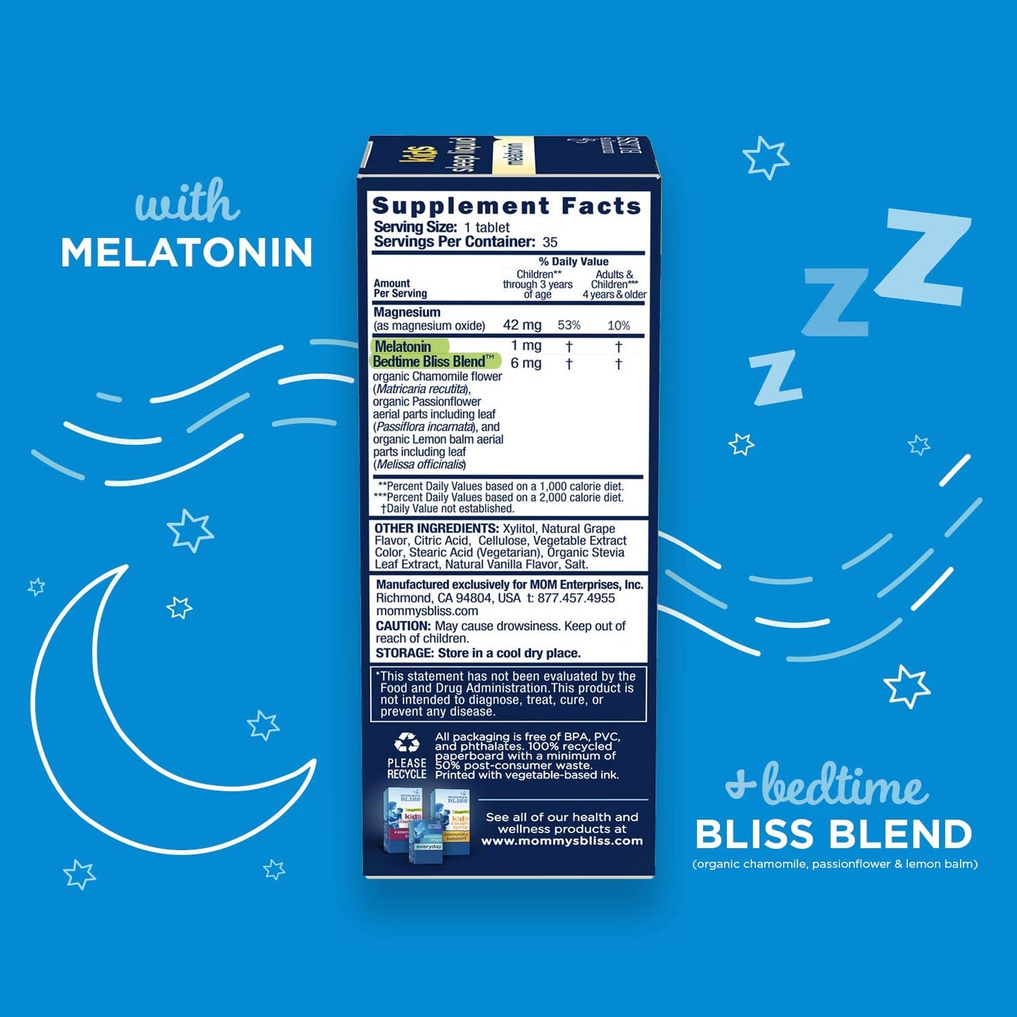 Mommy's Bliss Sleep Chewables for Kids (Pack of 35)