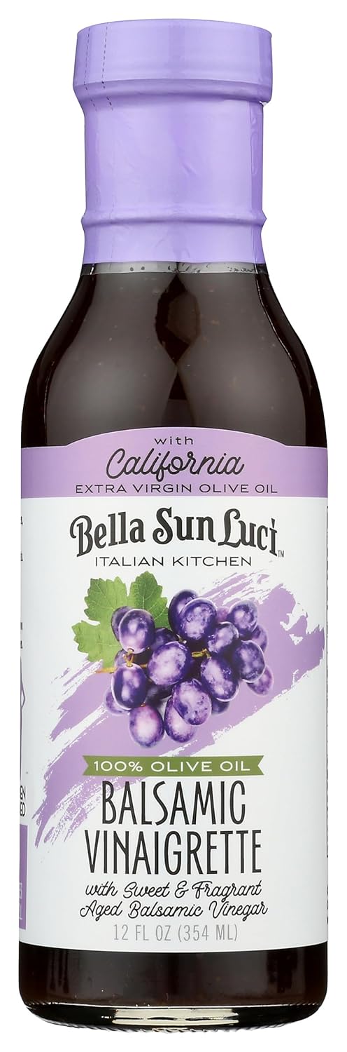 Bella Sun Luci Balsamic Vinaigrette, 12 fl oz (Pack of 6) - Gluten-Free Salad Dressing