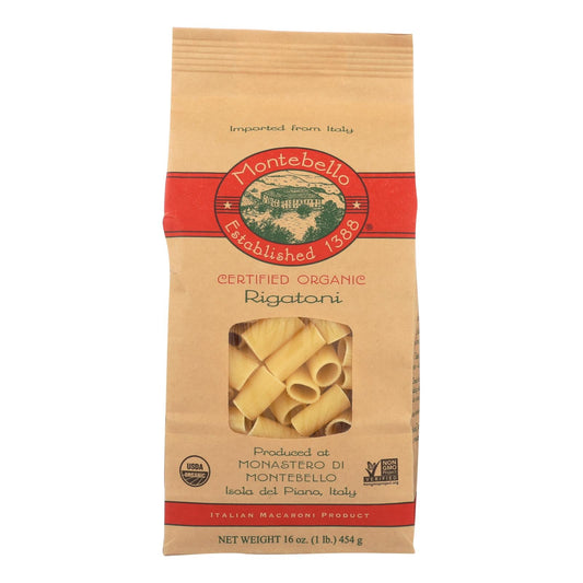 Montebello Organic Rigatoni Pasta, 1 lb (Pack of 12)