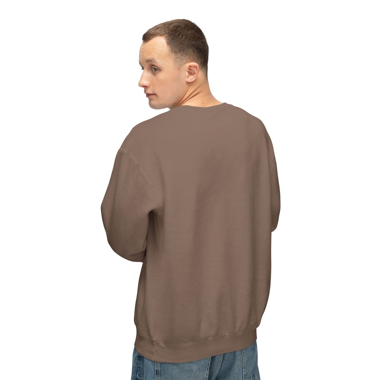 SW-105BRN-24 Unisex Lightweight Crewneck Espresso Color Sweatshirt