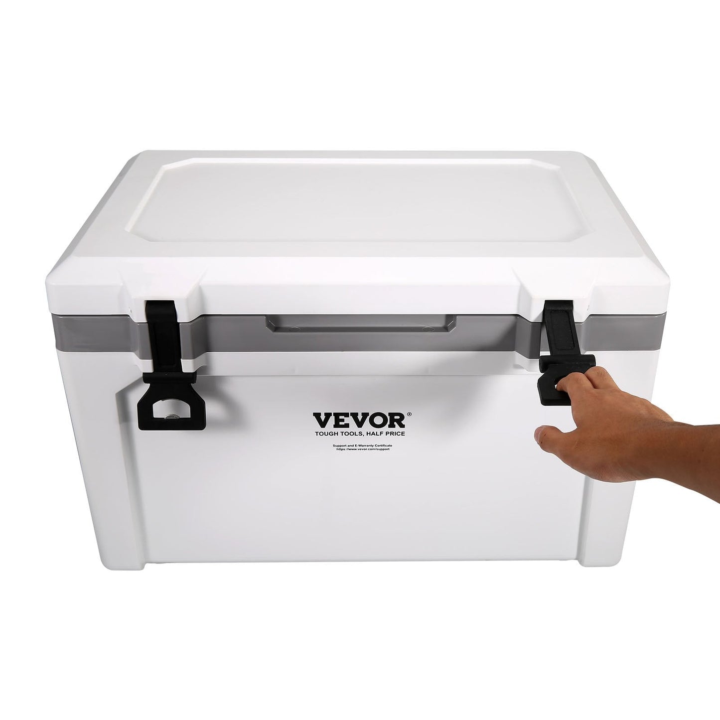 Insulated Portable Cooler, 52 Qt, Holds 50 Cans, Ice Retention Hard Cooler With Heavy Duty Handle, Ice Chest Lunch Box For Camping, Beach, Picnic, Travel, Outdoor, Keeps Cool For Up To 6 Days