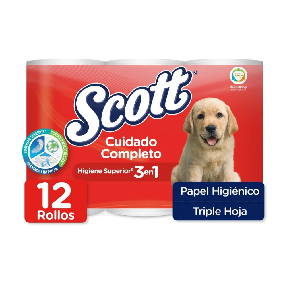 Scott Complete Care 3 in 1 Toilet Paper 12 Rolls (3 Ply)