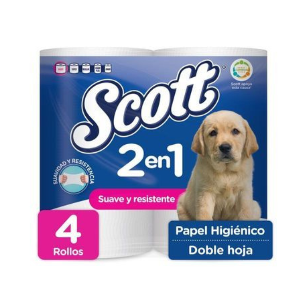 Scott 2 in 1 Toilet Paper (4 Rolls)