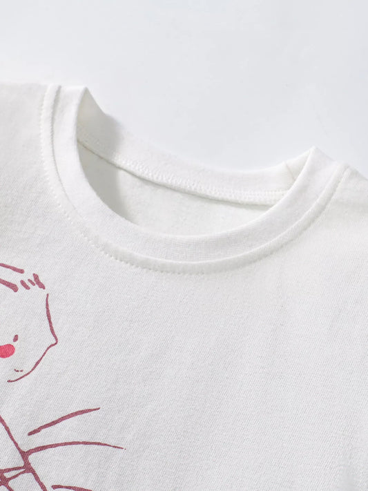 Children's Ballerina Graphic Ruffle Sleeve Top