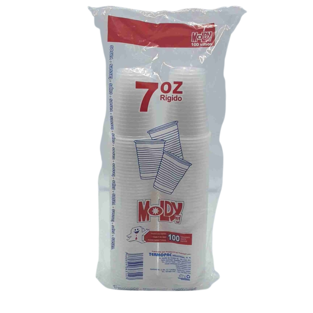 Moldy Rigid Plastic Cups 100 Units (7 oz)
