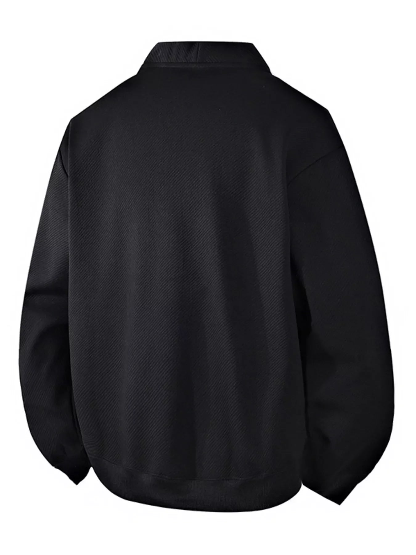 Men‘s Plus Size Textured Button-Down Casual Jacket