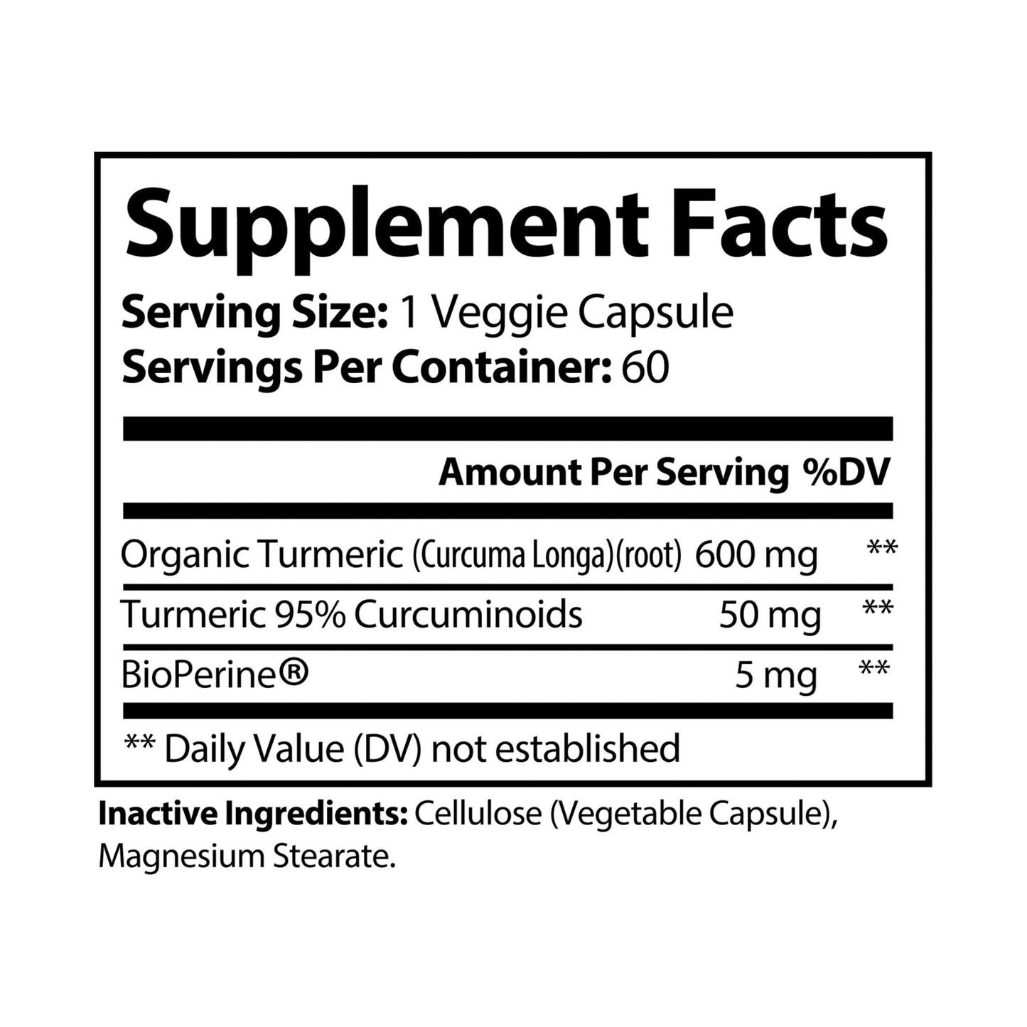 PureCur Turmeric with Black Pepper Fruit Extract Supplement (60 Capsules)