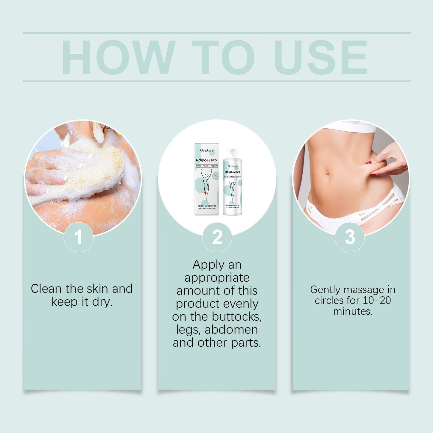 OceAura Body Care Cream, Gentle Moisturizing Light Treatment All Over The Skin Nourishing Firming Massage Cream